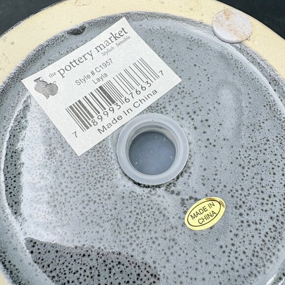 Handmade White Macramé Plant Hanger With Gray Ceramic‎ Pot Boho Hippie Fairy - Picture 13 of 15